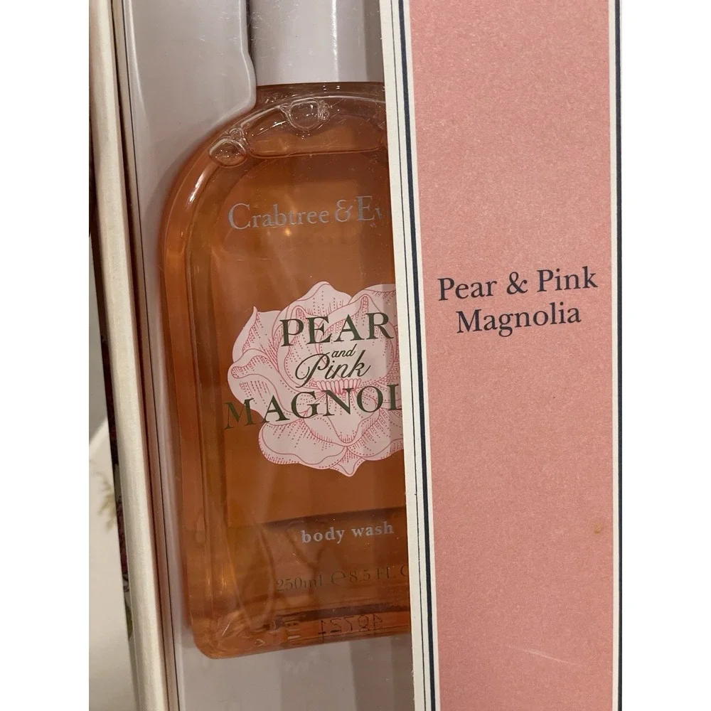 Crabtree & Evelyn Pear & Pink Magnolia Body Wash‎ & Body Lotion 8.5 fl oz New